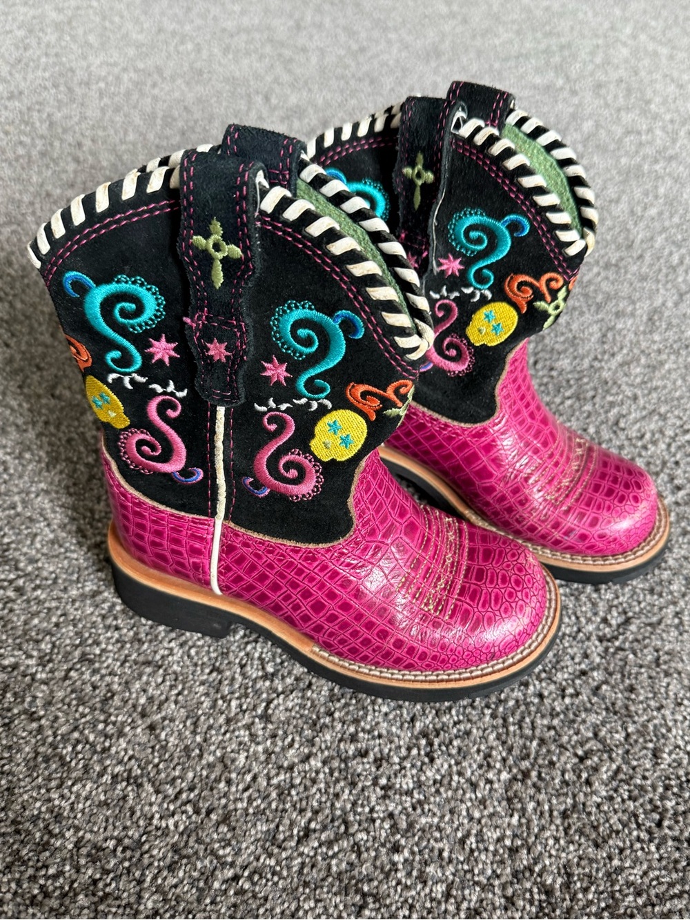 Ariat Girls Showbaby Fiesta Sugar Skull Western Boots